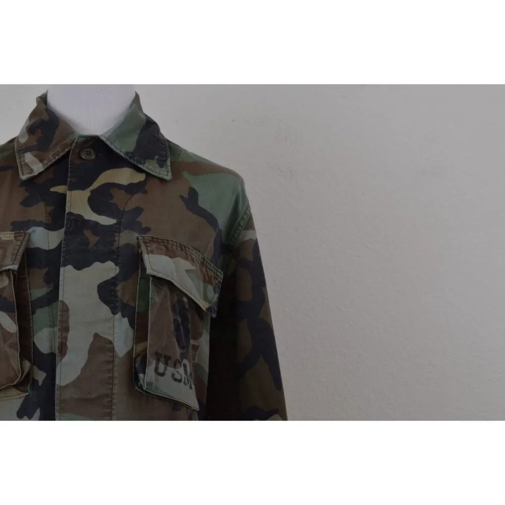 Vintage Menswear Camo Woodland‎ USMC Military Utility Shirt - Picture 8 of 10
